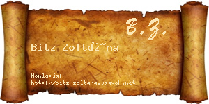 Bitz Zoltána névjegykártya
